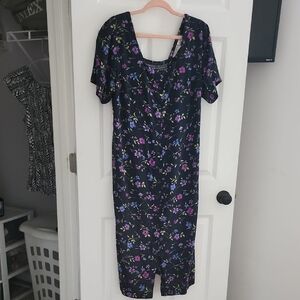 Kathie Lee Collection Purple Sheath Midi Dress with Flutter Sleeves